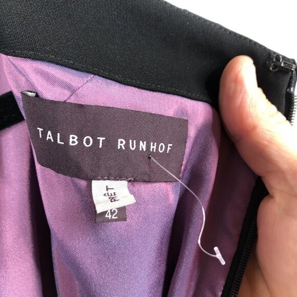 Talbots Runhof Dress Womens 12 Black Ruched Long Sleeve Event Occasion Formal - Picture 4 of 13